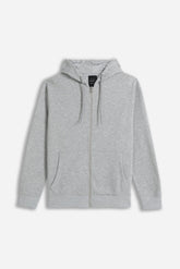 FELPA FULL ZIP CON CAPPUCCIO BASIC CHIARO CHIARO